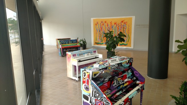 Mainframe Studios lobby - pianos